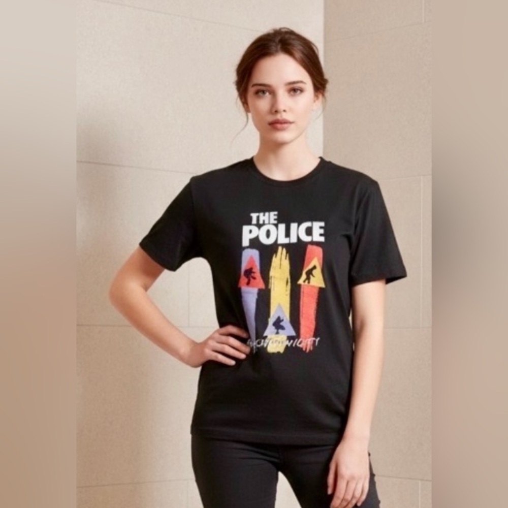 The Police Syncronicity Graphic Cotton T-Shirt with Colorful Design Size M